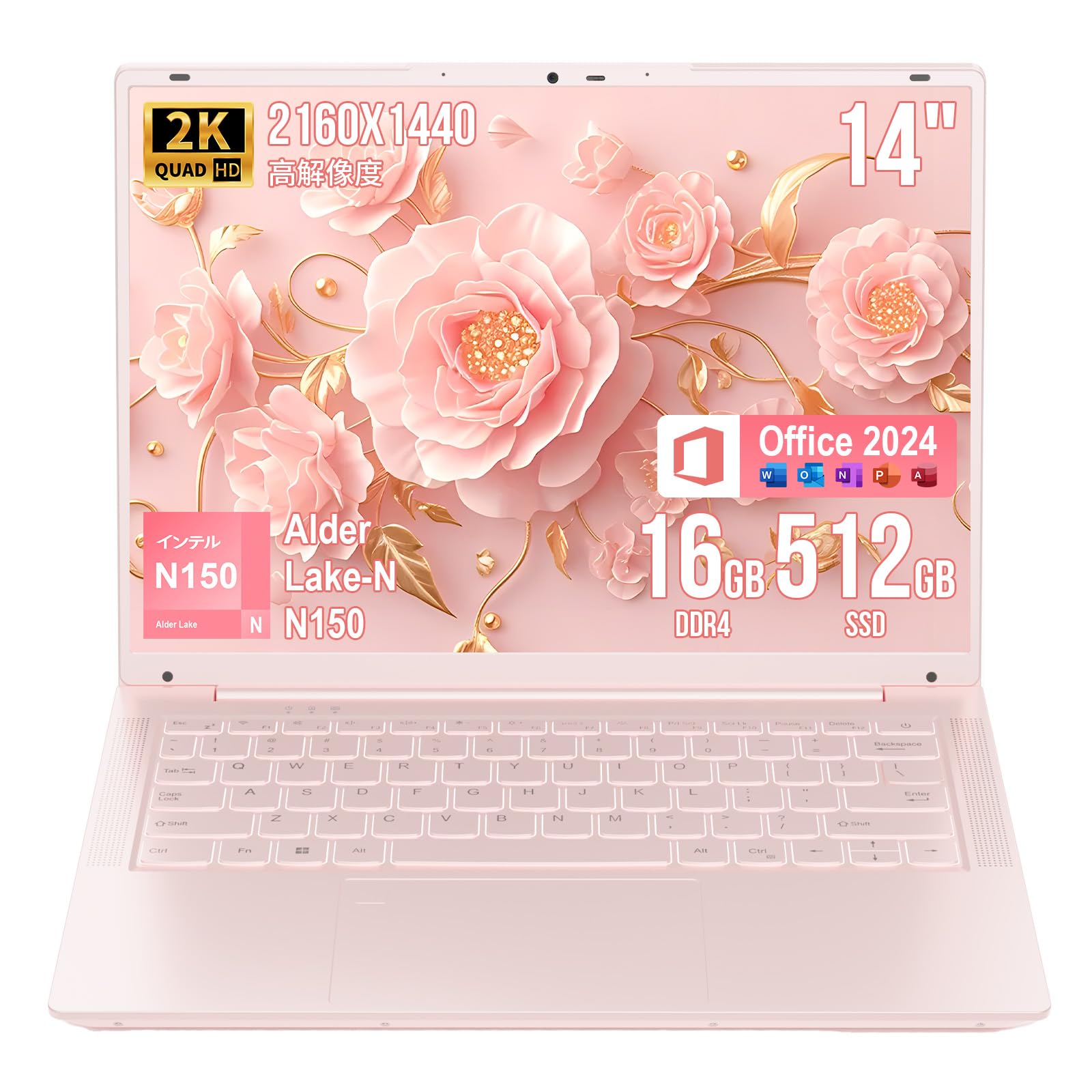 BINTECノートパソコン 15.6型 FHD薄型軽量 16GB ローズゴールド Amazon.co.jp: BINTECノートパソコン15.6型FHD薄型軽量ノートPC